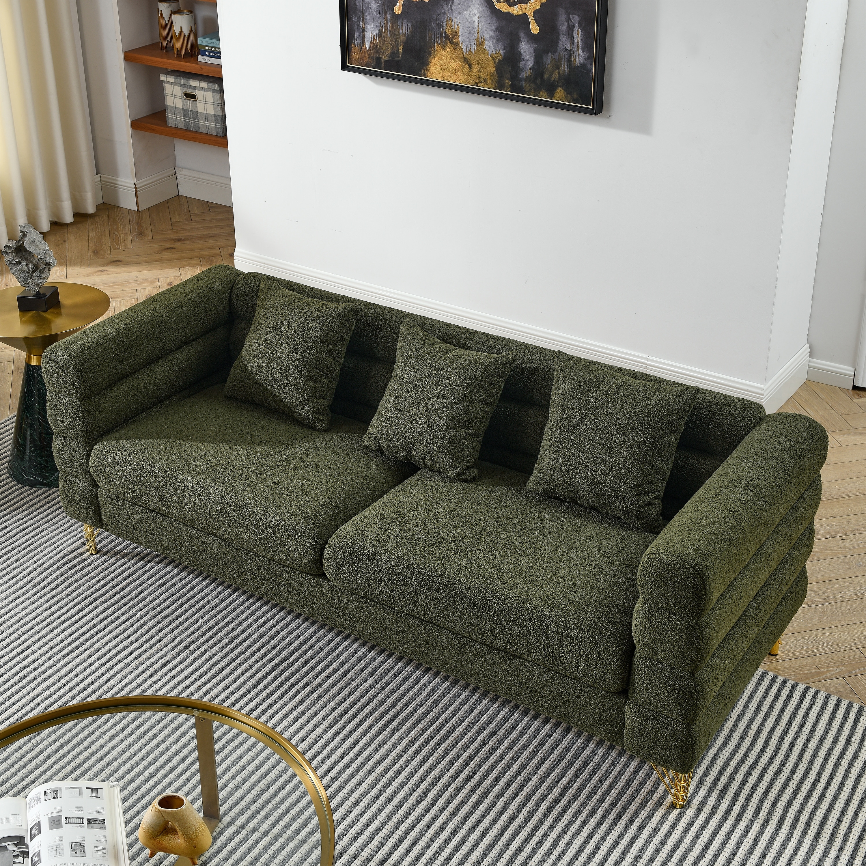 Modern Streamline 3-Seat Sofa with Lumbar Support - Bed Bath & Beyond -  38372101