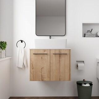 Beingnext 24"/30" Bathroom Vanity with Sink, Floating Bathroom Vanity with Soft Close Door