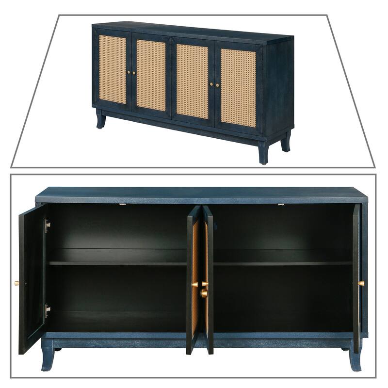 Modern Farmhouse Style Horizontal Sideboard with Two Cabinets