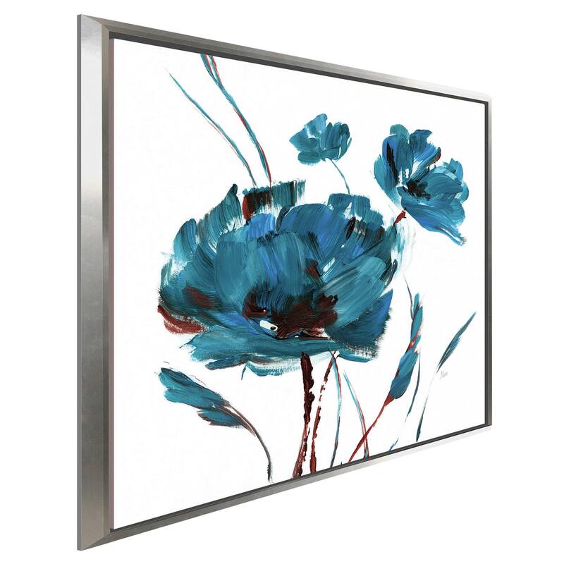 "Blue Poppy Splash II" by Nan Print on Floating Canvas