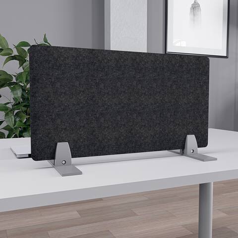 Freestanding 12" High Acoustic Privacy Screen Desk Divider With Mount