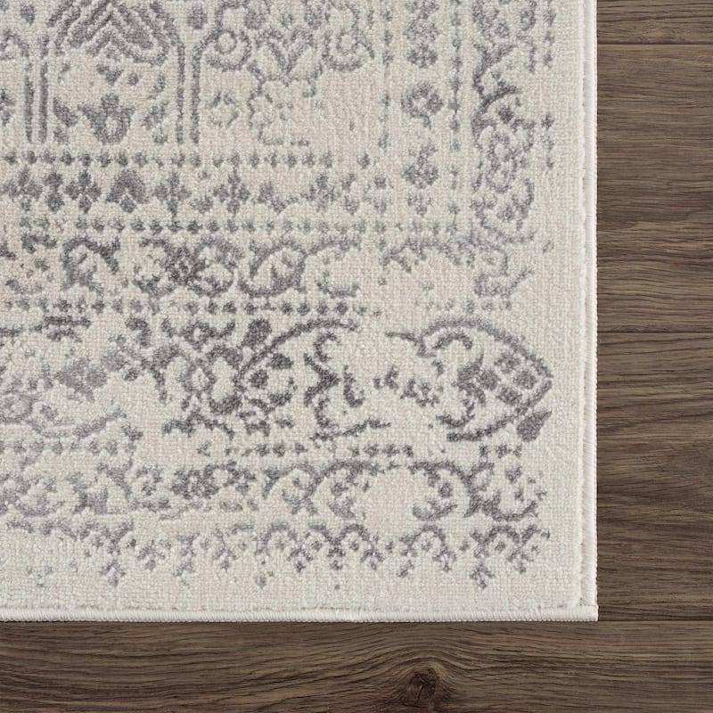 Hauteloom Michie Living Room, Bedroom Area Rug - Cream, Gray, Light Slate - 11'10" x 15'
