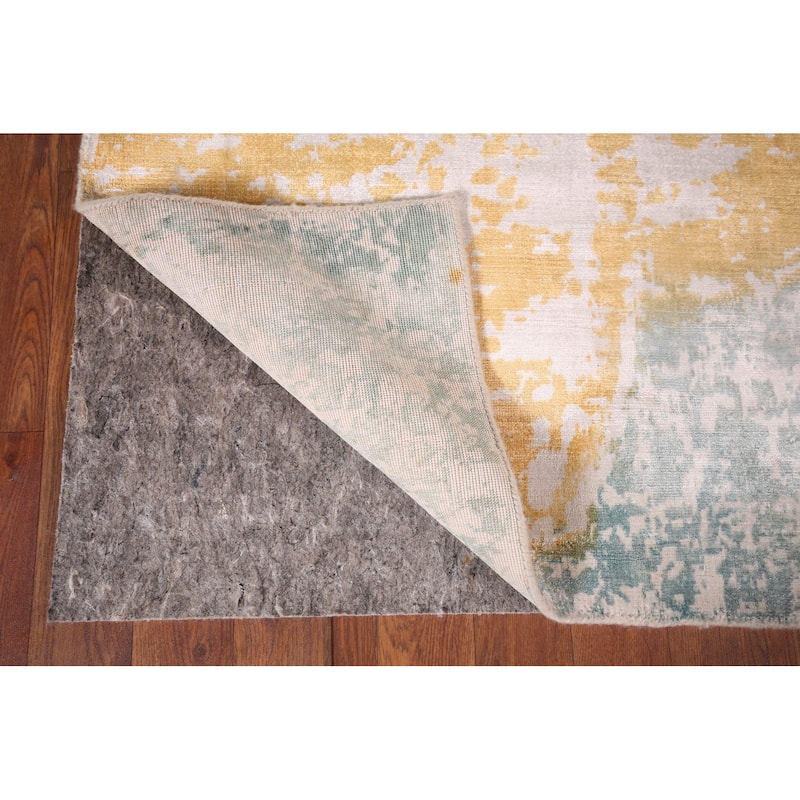 Colorful Abstract Indian Foyer Rug Handmade Wool Carpet - 2'7"x 4'5"