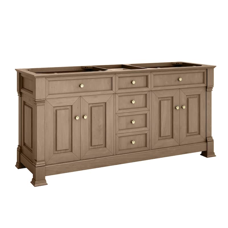Brookfield 72" Double Vanity, Honey Oak - No Top