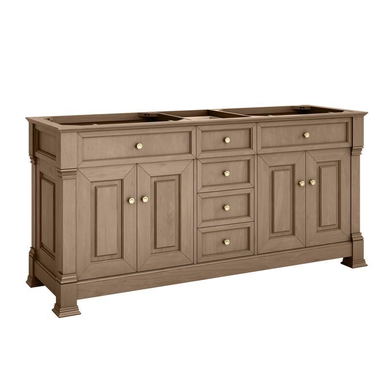 Brookfield 72" Double Vanity, Pecan - No Top