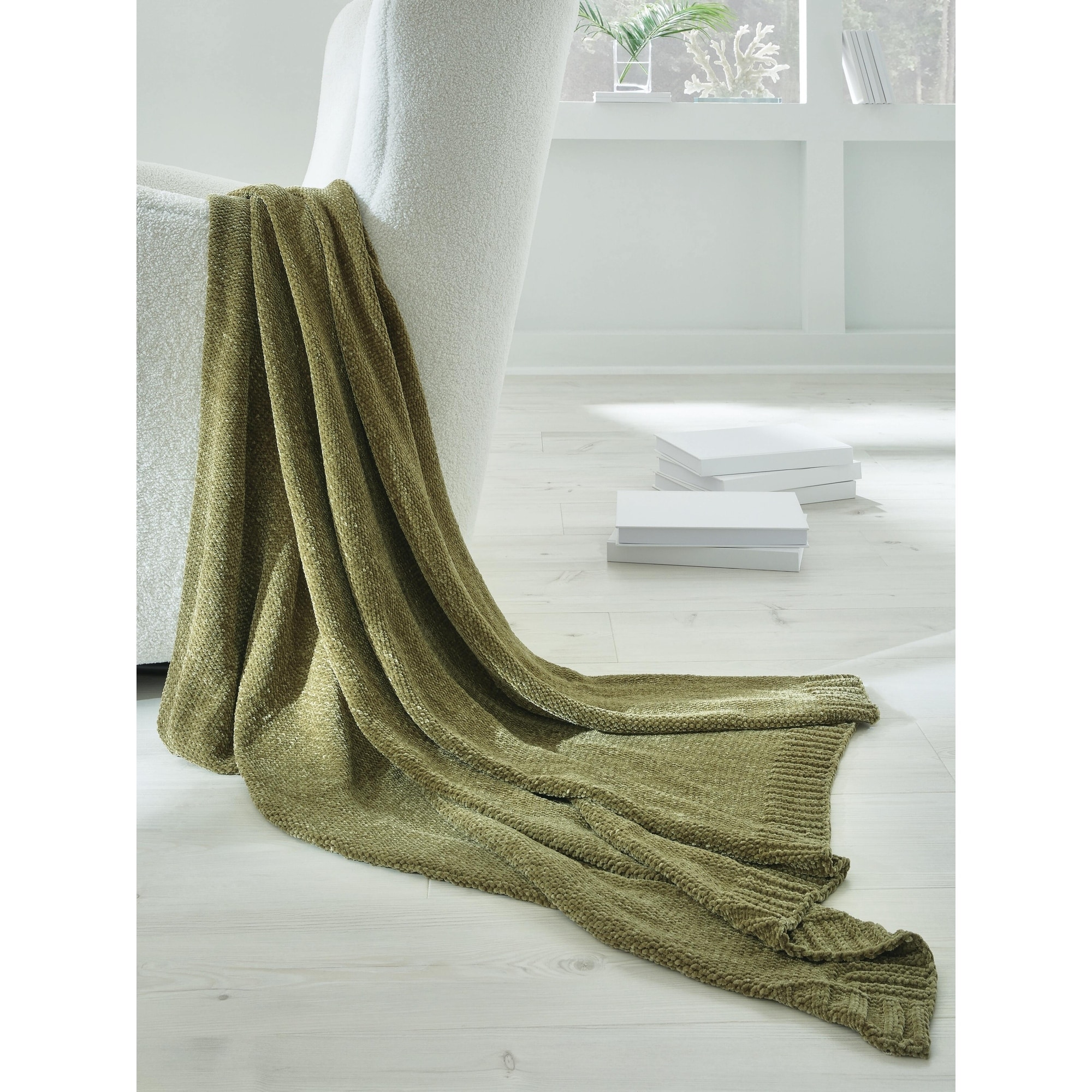 Signature Design by Ashley Anawood Olive Green Throw (Set of 3)