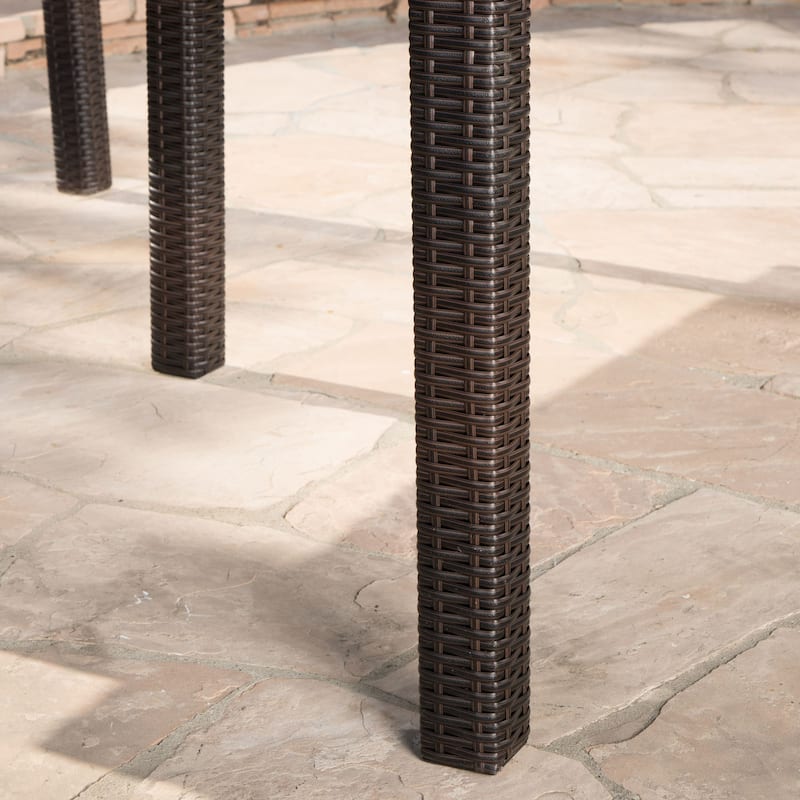 Arcade Outdoor 9-piece Square Wicker Dining Set with Cushions by Christopher Knight Home