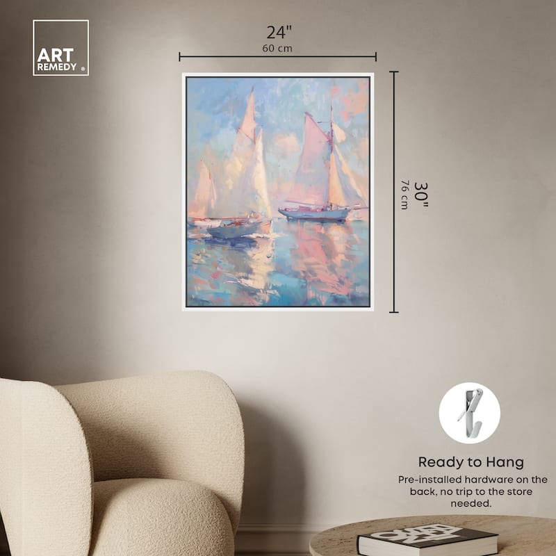 Art Remedy Set Sail Framed Sailing 1 Piece Canvas Wall Art