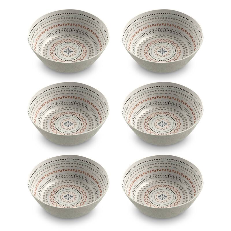 Abode Homewares by TarHong Desert Mandala Low Bowl, 7.4"/ 42 oz.Set of 6