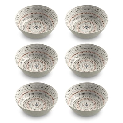 Abode Homewares by TarHong Desert Mandala Low Bowl, 7.4"/ 42 oz.Set of 6
