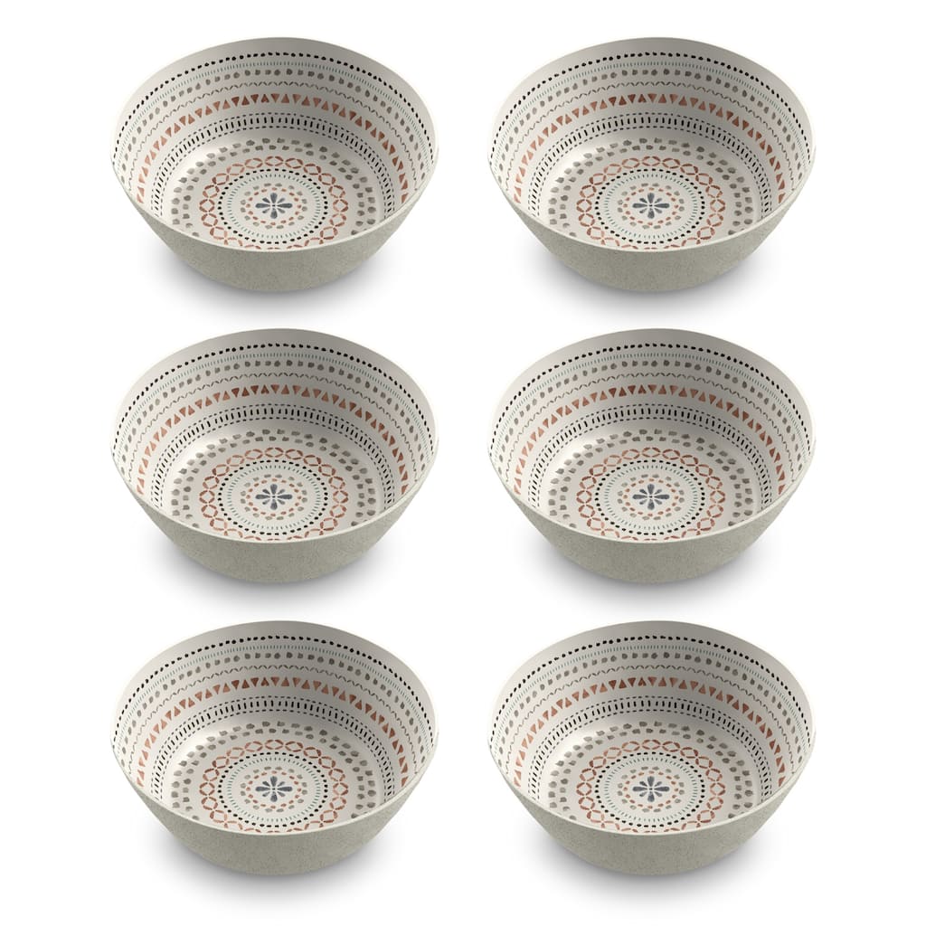 Abode Homewares by TarHong Desert Mandala Low Bowl, 7.4"/ 42 oz.Set of 6