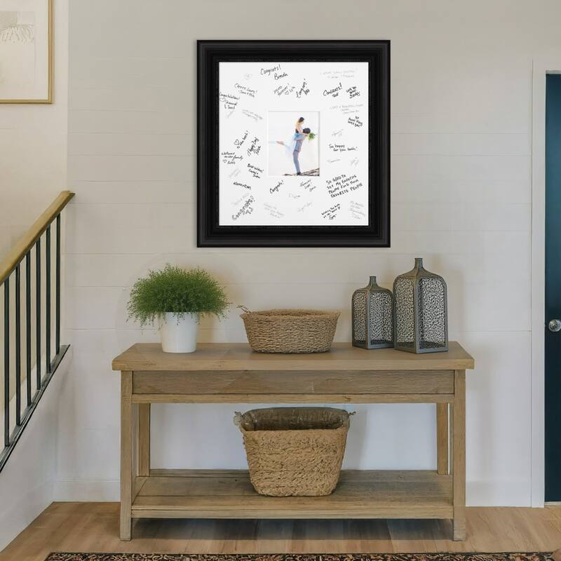 Parlor Signature Mat Picture Frame - Autograph Photo Frame Guest Book Alternative for Weddings, Graduations, or Retirement