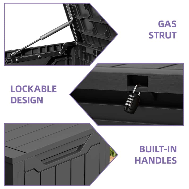 100 Gallon Outdoor Storage Waterproof Deck Box - N/A