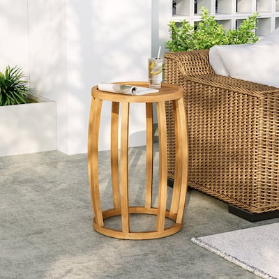 Solid Wood Round Side Table, Small Farmhouse End Table for Living Room, Couch Side, Small Spaces