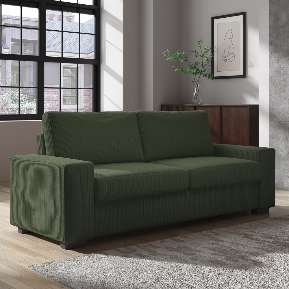 Modern 80" Upholstered Fabric 3-Seater Sofa
