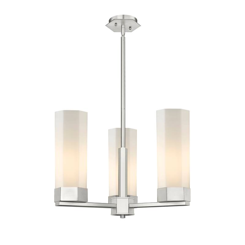 Innovations Lighting Claverack - 3 Light 14" Stem Hung Pendant - Satin Nickel/Matte White