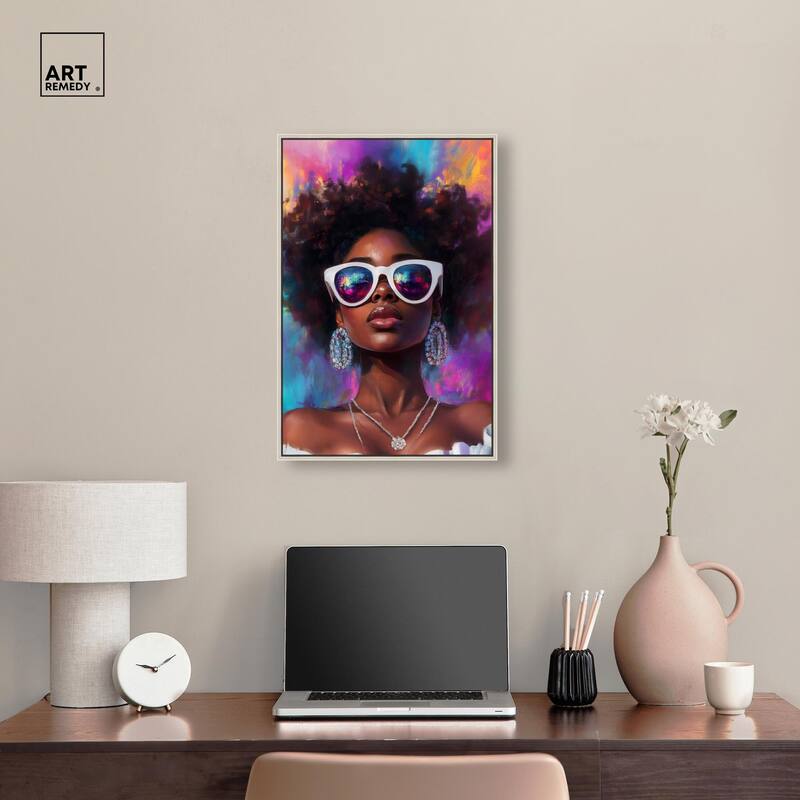 Bold Colorful Curls Canvas by Art Remedy