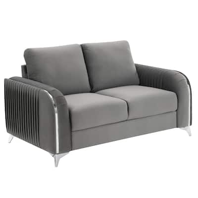 Gray Velvet Loveseat