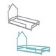 preview thumbnail 3 of 6, Pine Wood Floor Bed Frame With House Shaped Headboard Full-Length Guardrails Twin Size
