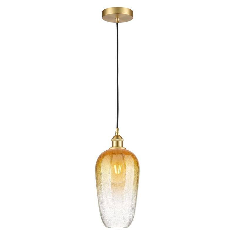 Innovations Lighting Endless Possibilities Edison - Brookhaven Flute - 1 Light 7" Cord Hung Mini Pendant - Satin Gold/Amber