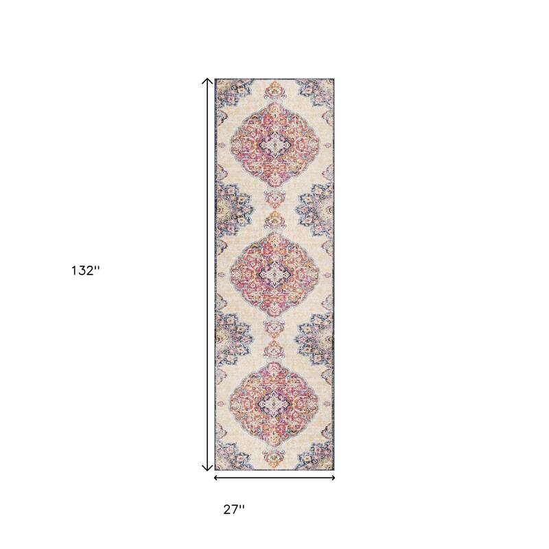 HomeRoots Oriental Southwest Runner Area Rug - 132.00 in. x 27.00 in. x 0.40 in.