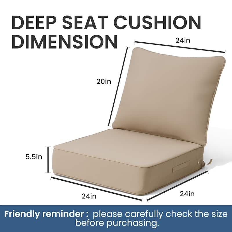 Crestlive Products Outdoor Premium Deep Seat Cushion Set