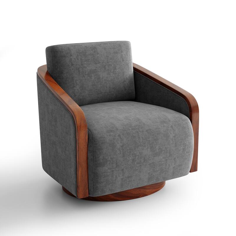 Modern Upholstered Swivel Accent Chair Set of 2