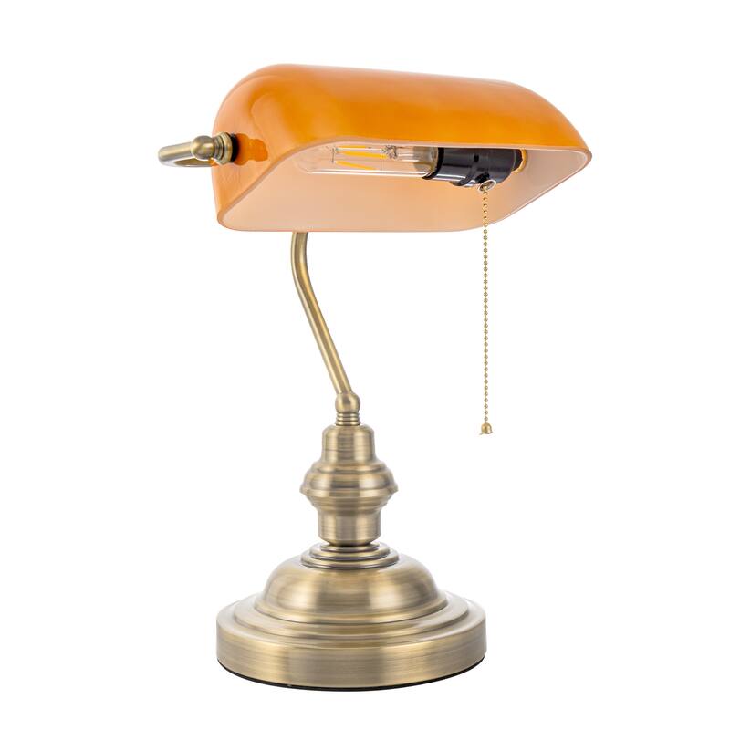 Orange E26 Single-Head Bedside Table Lamp, Modern Corded Nightstand Light, Warm Glow Ambient Lighting - 10.43*7.08*14.17