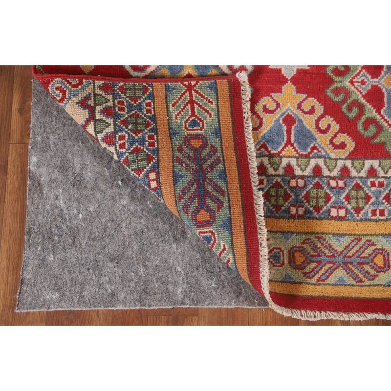 Hand Knotted Oriental 100% Wool Carpet Traditional All-Over Multi-Colored Kazak Runner Rug - 16' 0'' X 2' 7''