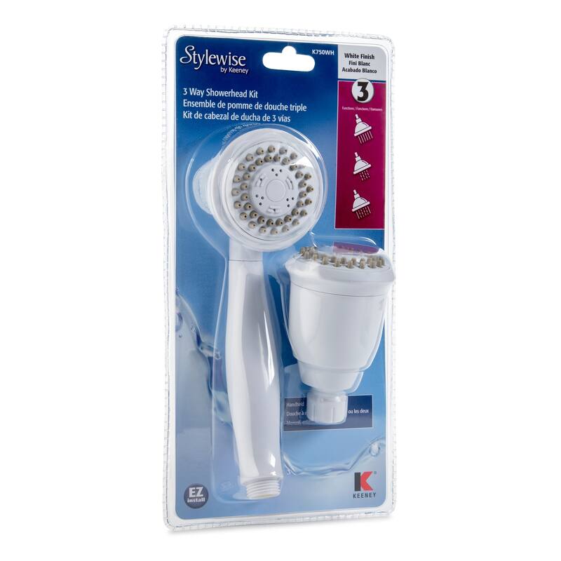 Keeney K750 Stylewise 3 Function, 3 Way Showerhead Kit - 3"