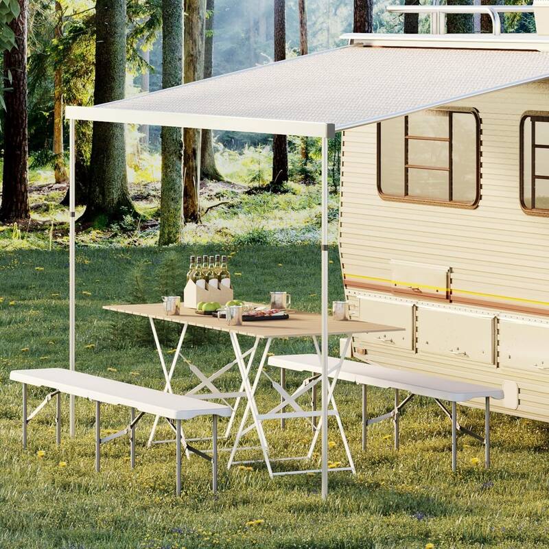 Portable Folding Bench with Carrying Handle for Outdoor Picnic Camping Party Sports - N/A
