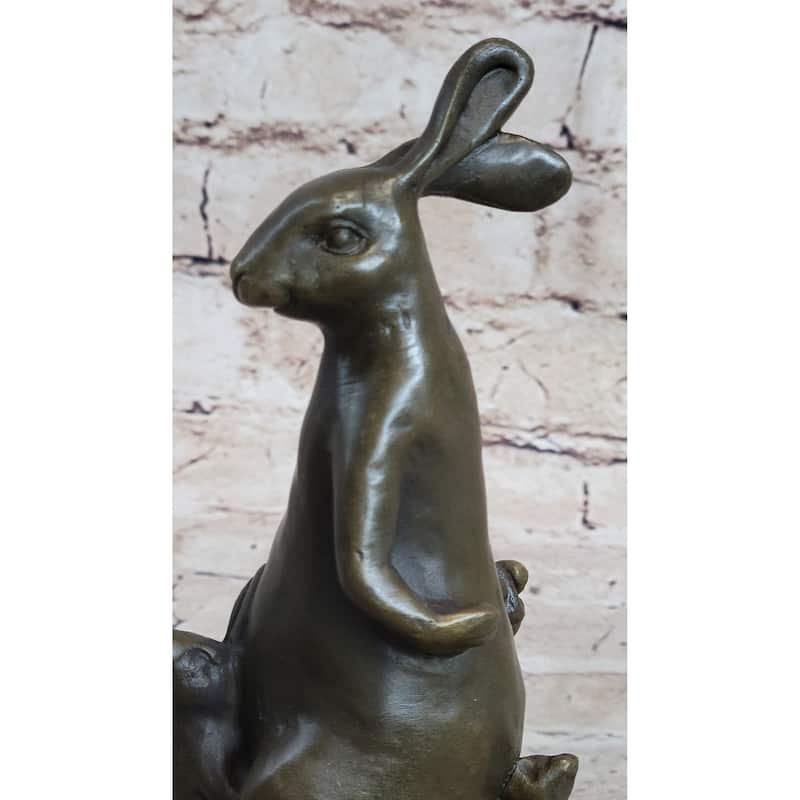 Easter Bunnies Imitative Rabbits Bunny Imitative Rabbit Holding Basket Of Eggs Bronze Sculpture Art