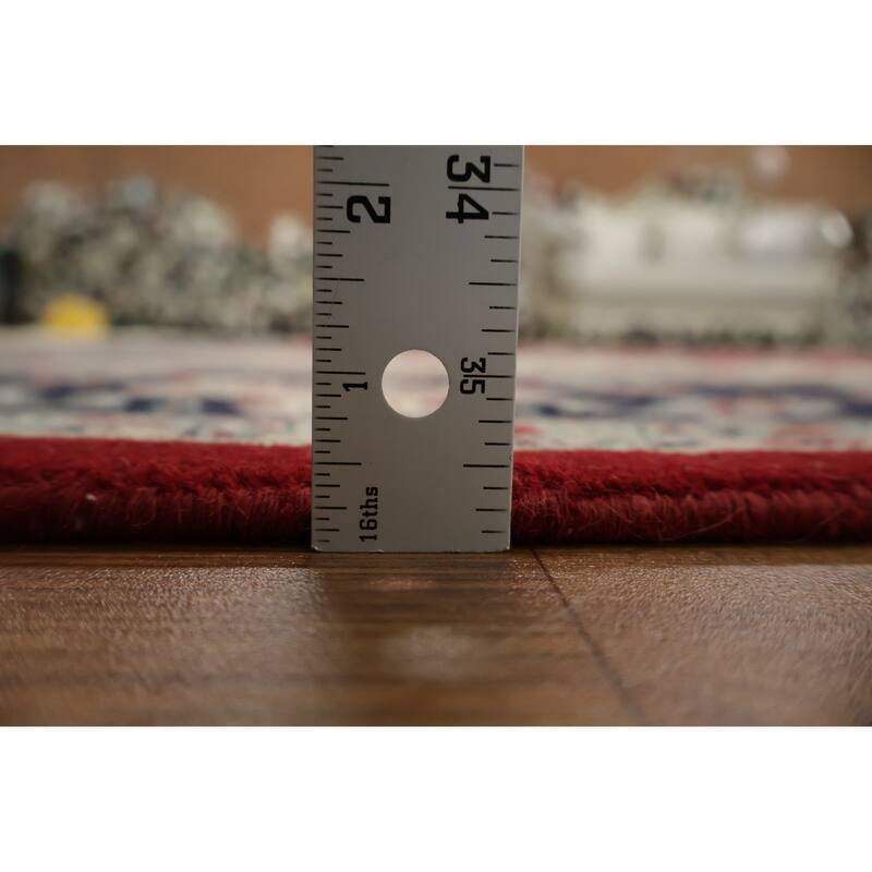 Hand Knotted Oriental 100% Wool Carpet Traditional Floral Red Tabriz Area Rug - 12' 3'' X 9' 1''