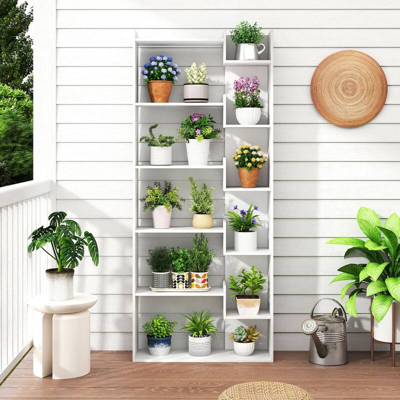 Costway 1/2 PCS 6-tier Bookshelf Tall Display Shelf with 11 Open - See Details