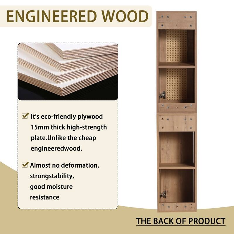 MEDUNJESS Bathroom Side Cabinet, Float Mounting Design