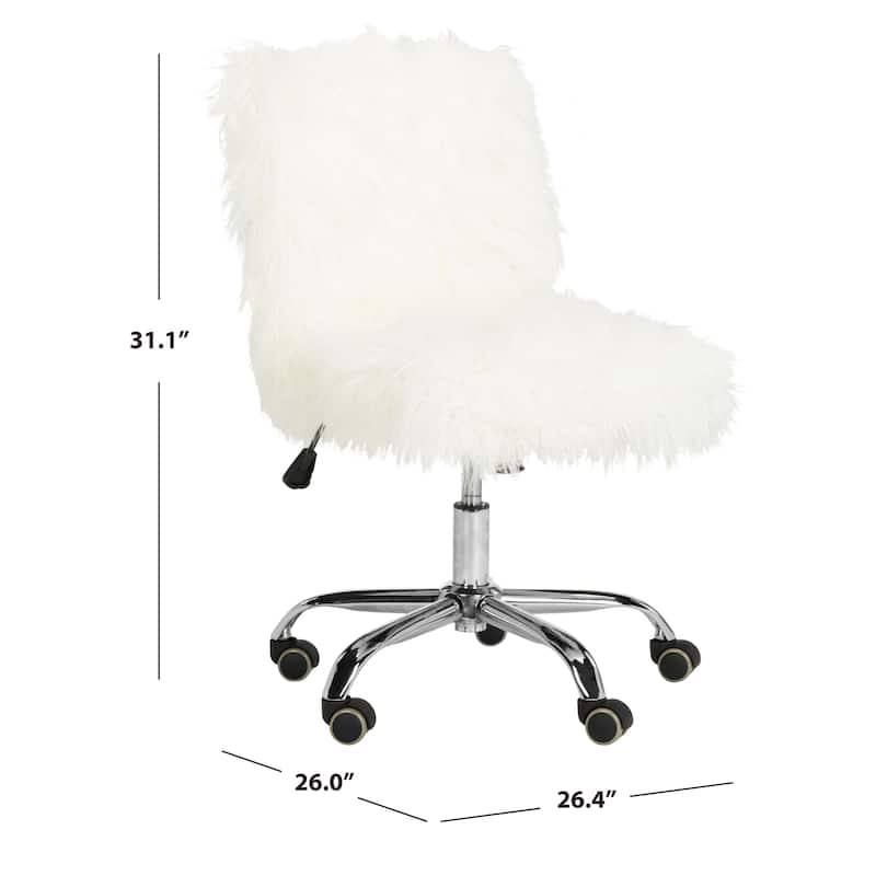 SAFAVIEH Henia Faux Sheepskin Adjustable Office Chair - 26Wx26Dx31H