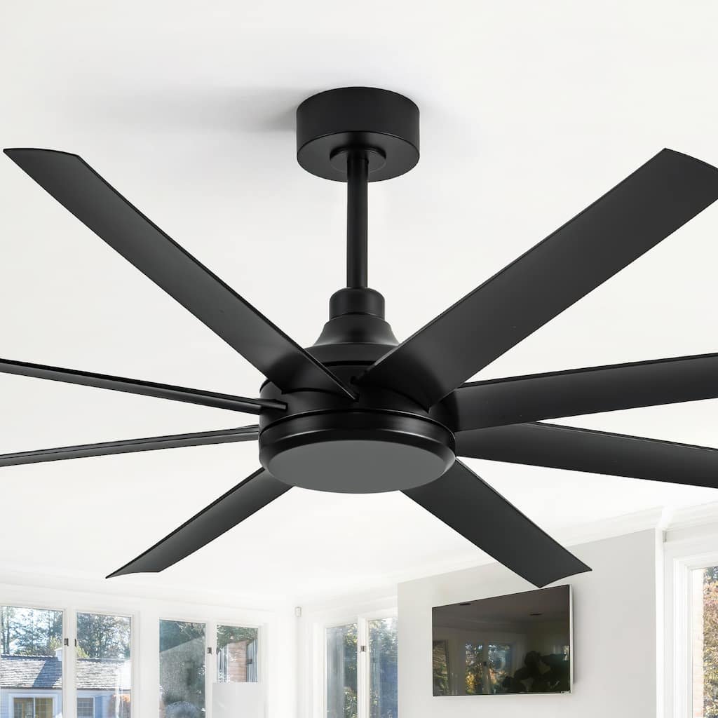 65 Inch Ceiling Fan with Remote, 6 Speed DC Motor, Timer Function, 8 Blade Fan for Living Room, Indoor Use - 65-Inch