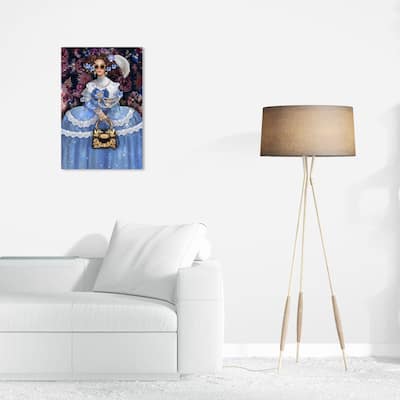 Wynwood Studio Canvas Fashion and Glam Fashion Lavender Sparkles Blue and Traditional Wall Art Canvas Print