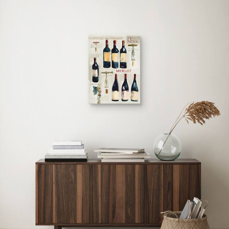 Red Wine Collage Canvas Art Print