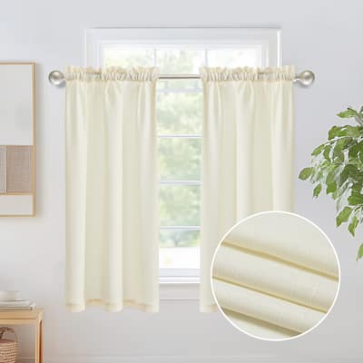 Sheer Cafe Sheer Curtains 2 Panel Set for Kitchen