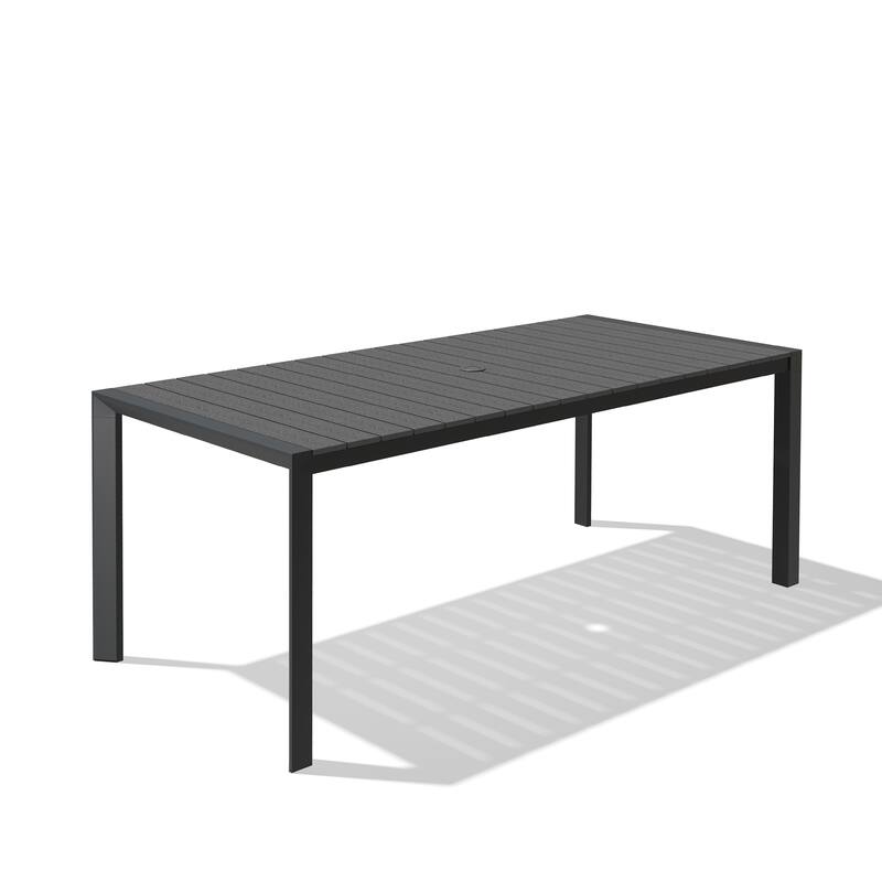 Pellebant Premium Outdoor Patio Aluminum Dining Table with Umbrella Hole