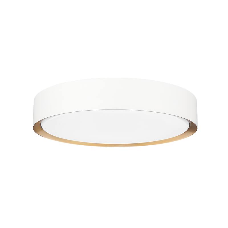 Kawan 1 Light Flush Mount in Matte White + Modern Gold