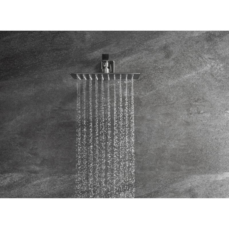 1-Spray Patterns with 2 GPM 10 in. Wall Mount Dual Shower Heads in Brushed Nickel