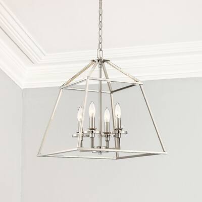 Charles House Four Light Foyer Pendant Windham Polished Nickel - Exact Size