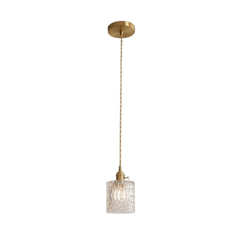 Vintage bedroom light gold pendant light brass, glass hanging lamp
