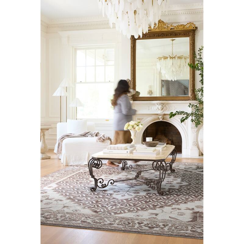 Nabela Noor Home x Livabliss Athiyo Traditional Area Rug - 7'9" x 10' - Brown/Oatmeal