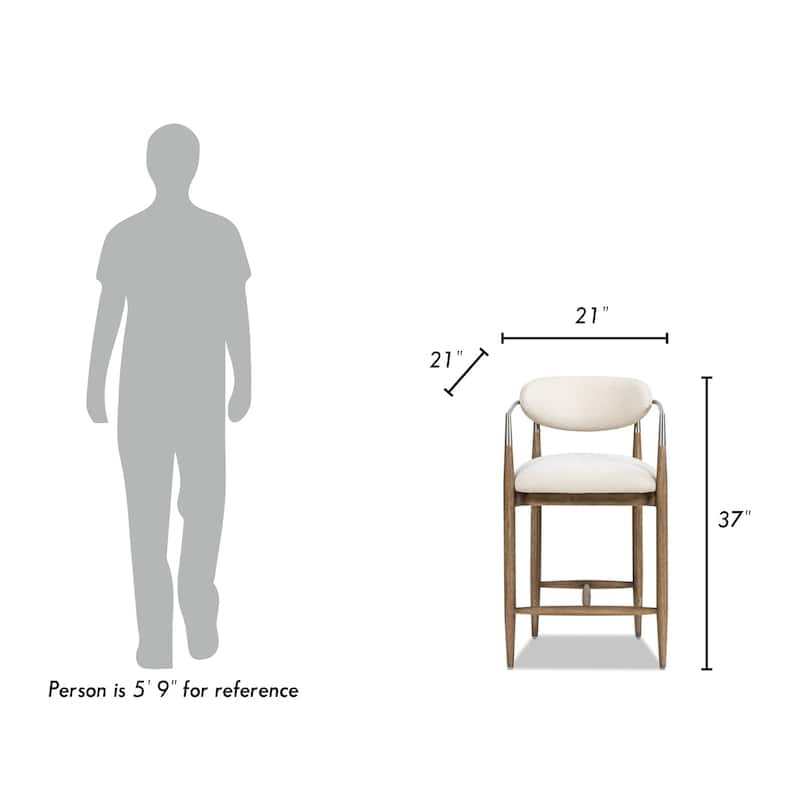 Artemis 26" Mixed Material Upholstered Counter Stool