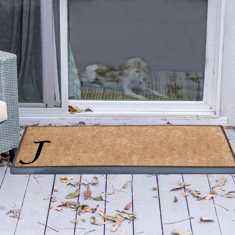 Rubber/Coir Molded Lucida 16-inch x 48-inch Monogrammed Doormat