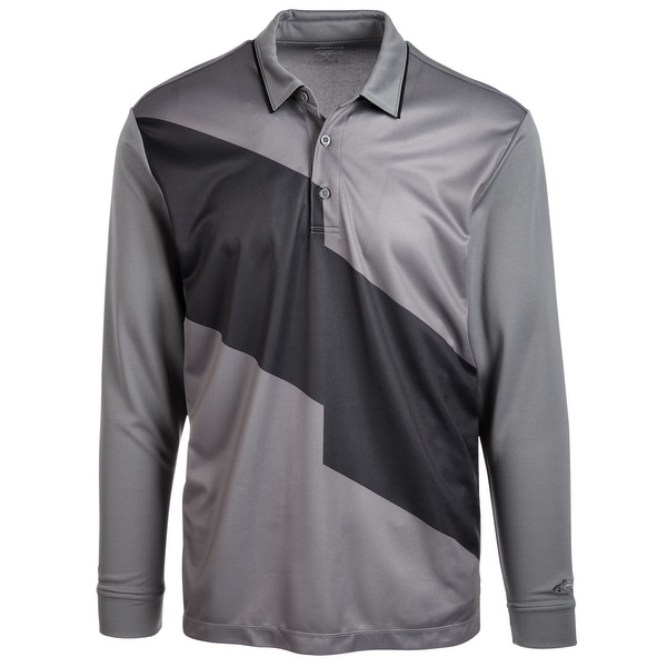 Shop Greg Norman Mens Powell Rugby Polo Shirt, grey ...