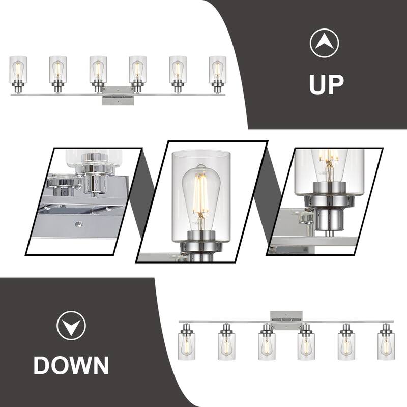 Vinluz Modern 6-lights Vanity Lighting Fixture for Bathroom